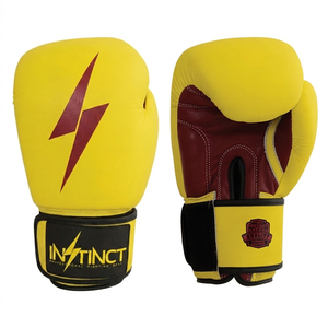 Guantes de Boxeo Profesionales de Alta Compresión, Transpirables, de Cuero, con Cierre Completo en los Dedos, Soporte Ligero para la Muñeca, Color Dorado - Product Image 1
