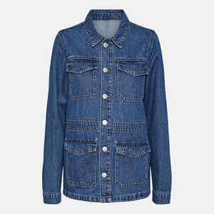 Hot Sale 2026 Women's Beaded Pearl Long Denim Jacket Loose Fit Fashionable Winter Autumn Style - Product Image 1