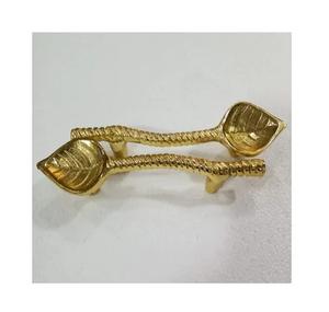 ที่จับถาดทองเหลืองด้ามจับดีไซน์พิเศษถาดทองเหลืองด้ามจับดีไซน์ใบไม้ - Product Image 3