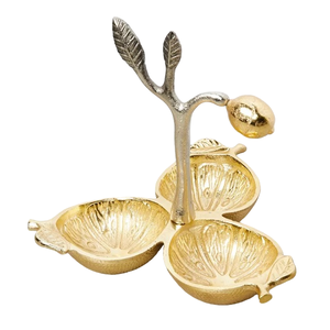 2024 última tendencia bandeja de servicio de latón Mesa nueces fruta cuenco decorativo hogar Hotel decoración de Navidad precio al por mayor - Product Image 4