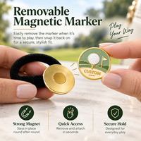 Marqueur de balle de golf magnétique personnalisé avec logo sur bracelet, idéal pour les clubs de golf, les tournois et les programmes cadeaux