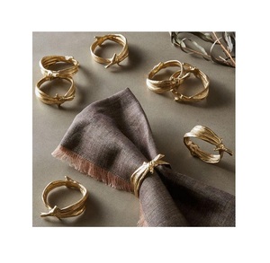 Anillo para Servilletas de Latón Pulido y Acero Inoxidable, Elegante, Dorado, con Nudo, Moderno, Clásico, Ecológico, de la Mejor Calidad, de Diseño - Product Image 5