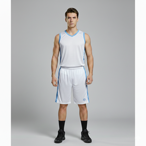 Ensemble de shorts de basket-ball pour hommes en maille réversible à porter des deux côtés, taille plus, vente en gros personnalisée, deux couleurs, uniformes de basket-ball - Product Image 1