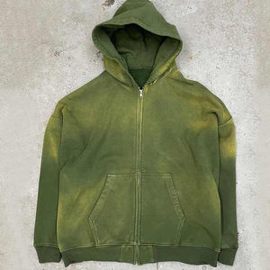 OEM Service Vente en gros Poids lourd Conception personnalisée Bon acide Lavage fermeture éclair à capuche pour les hommes à bas prix à vendre bas quantité minimale de commande - Product Image 5