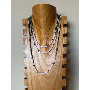 Collier de perles Navajo en argent sterling et pierres multicolores - Product Image 1
