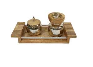 Wooden Acacia <b>Incense</b> Burner Set with Tray Metal Bowl & Lidded <b>Box</b>-Eco-Friendly Religious Bakhoor Burner for Elegant Home Decor - Product Image 4