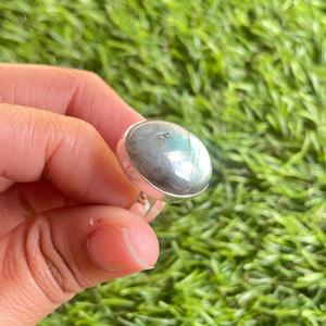 Bague en argent sterling 925 avec labradorite naturelle bleue feu, faite à la main, pierre précieuse labradorite, bijoux pour femmes, bague de mariage, cadeau pour femmes - Product Image 6