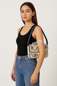 Bolso con cuentas multicolor con asa, bolso de mano, bolso de mano informal, artesanía india, hecho a mano, bolso Baguette, - Product Image 6