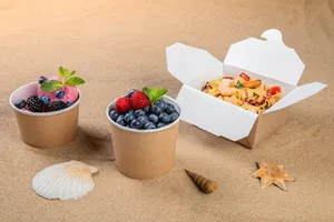 Tazón Redondo de Papel Kraft de la Mejor Calidad, 700 Unidades Apilables, Sellables y Resistentes a la Grasa, para Productos Calientes y Fríos, con Logotipo Personalizado - Product Image 2