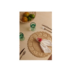 Posavasos de alta calidad y precio barato de tamaño personalizado con posavasos de ratán tejido a mano a la venta - Product Image 4