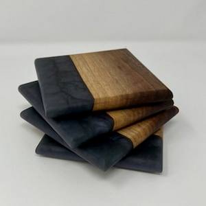 Made with Wood and <b>Epoxy</b> Resin Cup Coasters New Trending Products 2025 Handmade Handicraft Manufacturer - Product Image 4