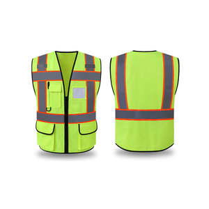 Veste de sécurité sans manches en polyester haute visibilité avec bande réfléchissante certifiée CE, séchage rapide pour les travailleurs de la construction et les travailleurs en extérieur - Product Image 3