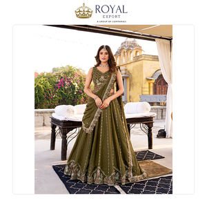 Wholesale Exporter Supply Wedding Wear Indian Clothing Chocolate Crush with Sequence and Thread Embroidery Work Lehenga Choli - Product Image 3