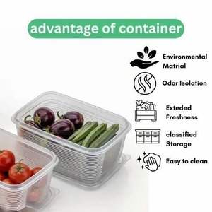 Aalok 1800ml Fridge Container Set of 4 - BPA-<b>Free</b> PP Plastic Food Storage Boxes for Grains & Snacks - White - Product Image 3
