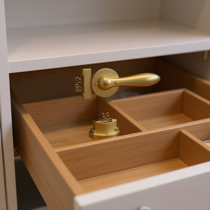 Genova M1535/19KV/19KVS Brass F45-R Round OB DIN Left/Right D/D HOPPE Rosette Set for Cabinet Organizers - Product Image 3