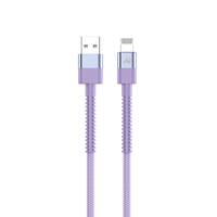 Morado para iPhone 3A 1M Cable de carga rápida USB a Apple 3,0 aleación de aluminio de cobre puro para iPhone