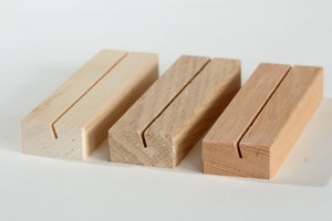 Natural Wooden <b>Minimalist</b> <b>Desk</b> Card Holder Block Slot Design for Business Cards Photos Postcards Branding Display (Eco-Friendly) - Product Image 2
