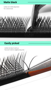 Liilash ถาดขนตาแบบผสมขนตาปลอมแบบทำมือ4D ถาดแฟนขนตาปลอมแบบฟูปลายสองด้าน PBT YY ขายส่ง - Product Image 6