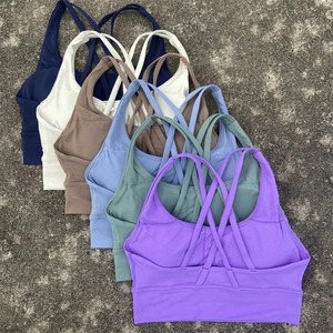 Sujetador deportivo de tirantes cruzados de algodón 100% para mujer, Bralette de Fitness de alto soporte, chaleco de gimnasio y Yoga para correr y realzar con almohadilla para el pecho - Product Image 6