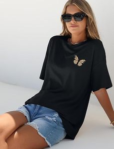 เสื้อยืดคอกลมโอเวอร์ไซส์สำหรับผู้หญิง ลายกราฟิก แขนสั้น สวมใส่สบาย ทรงหลวม ระบายอากาศได้ดี เป็นมิตรกับสิ่งแวดล้อม เหมาะสำหรับออกกำลังกาย - Product Image 5