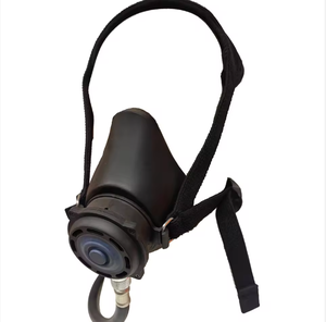 Máscara de Rescate de Gel de Sílice Negra para EEBD, Aparato de Respiración Portátil de Media Cara con Tubo de Demanda - Product Image 1