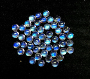 12มิลลิเมตรรอบสายรุ้งมูนสโตนปรับเทียบขนาดรูปร่างเครื่องประดับอัญมณี Cabochon ขายส่งหลวม12มิลลิเมตรไฟสีฟ้ามูนสโตน - Product Image 1