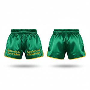 Pantalones Cortos de Muay Thai con Estampado Personalizado, Satén Elástico, Unisex, para Adultos, Pantalones de Entrenamiento de Boxeo con Logotipo en la Espalda para MMA, Kickboxing, Gimnasio - Product Image 3