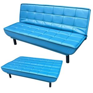 Modern Wooden <b>Convertible</b> <b>Sofa</b> <b>Bed</b> 1.8m Blue Reclining Extendable HOBS01 - Product Image 1