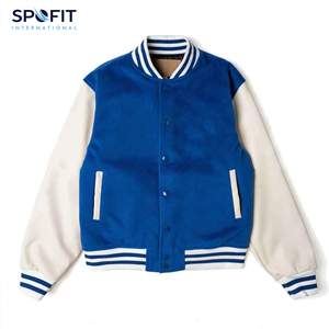 Veste bomber en cuir avec manches en toile brodée en chenille, veste de baseball universitaire pour homme, streetwear d'hiver, veste universitaire - Product Image 6