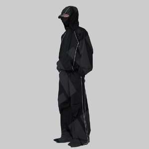 Ensemble survêtement personnalisé avec veste coupe-vent à fermeture éclair et pantalon de jogging ample, léger, chaud et imperméable, pantalon de survêtement et veste sur mesure - Product Image 1