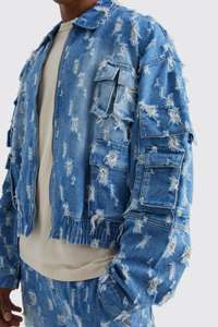 Vente en gros Nouveaux jeans coupe ajustée pour hommes au design personnalisé Vestes et manteaux Veste en jean à manches longues - Product Image 3