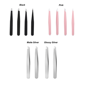 Haute qualité fibre pointe forme couleur unie pince à cils étiquette privée degré pointu cils pince à épiler Kit - Product Image 3