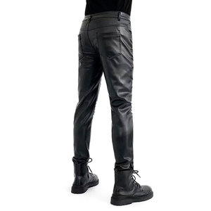 Pantalon de moto Nouveau pantalon professionnel en cuir de course de moto Fabrication de pantalons de moto pour hommes en cuir véritable Couleur noire - Product Image 6