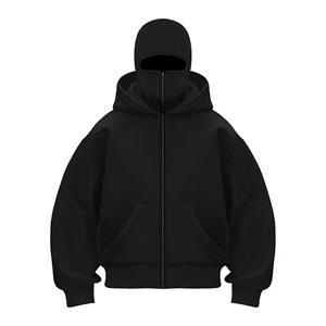 Sudadera con Capucha de Moda, Estilo Balaclava, Color Sólido, Doble Capa, Sudadera con Capucha, Estilo Y2k, Retro, Hip Hop, Ropa de Calle de Invierno - Product Image 1