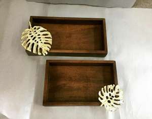 Wholesale Price Wooden Serving <b>Tray</b> With Decorative Brass Handle <b>Breakfast</b> <b>Tray</b> Dishes Plates Dinnerware <b>Tray</b> at Best Selling - Product Image 3