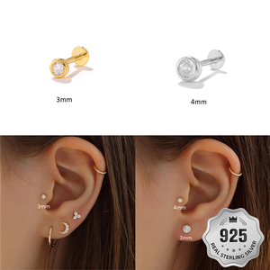 925 <span class=keywords><strong>argento</strong></span> <span class=keywords><strong>Piercing</strong></span> filettato cartilagine Labret Daith lobo Sterling in <span class=keywords><strong>argento</strong></span> 925 gioielli orecchini a bottone <span class=keywords><strong>trago</strong></span> <span class=keywords><strong>Piercing</strong></span> - Product Image 1