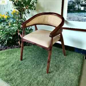 เก้าอี้รับประทานอาหารไม้เนื้อแข็งธรรมชาติราคาที่ดีที่สุดสําหรับรับประทานอาหารที่บ้านร้านอาหารคาเฟ่โรงแรมโรงอาหารสวน - Product Image 2