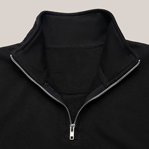 Sweat-shirt pour homme en molleton à demi-zip en coton mélangé basique, style streetwear, col montant ample, manches longues, couleur unie - Product Image 3