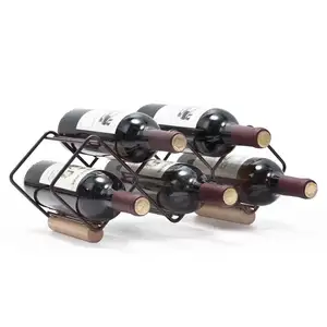 Gaya klasik rak botol anggur logam pemegang untuk dapur rumah dekorasi meja makan sampanye tampilan anggur rak pemegang bar 2024