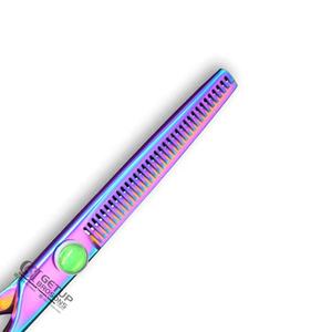 Tijeras de Peluquería Profesionales GETUP BROSONS IMPEX de Acero Inoxidable con Mango de Cerámica para Desbaste de Cabello, Diseño Arcoíris, para Diestros - Product Image 4