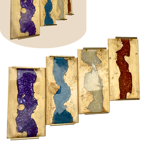 Articles chauds-Plateau en bois en résine époxy avec de nombreuses couleurs scintillantes pour servir et décorer Fabriqué au Vietnam - Product Image 3