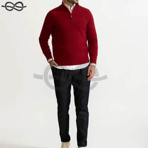 Suéter de mezcla de lana sostenible para hombres y mujeres Quarter Zip Half Zip Jersey Jumper Cozy Knitted Pullover Transpirable - Product Image 2