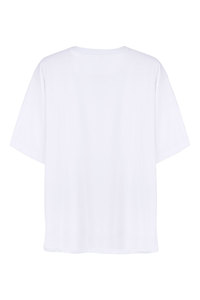 เสื้อยืดโอเวอร์ไซส์สีขาว ยูนิเซ็กซ์ ระบายอากาศได้ดี ไม่เป็นขุย สไตล์สตรีทแวร์ ลายเรียบ ผ้าฝ้าย 100% 220 กรัม ผลิตในตุรกี - Product Image 6