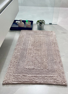 Luxury Ultra Soft Reversible Bath <b>Mat</b> Hand Tufted Cotton Modern Design Non-Slip Machine Washable for Home or Hotel Use - Product Image 3