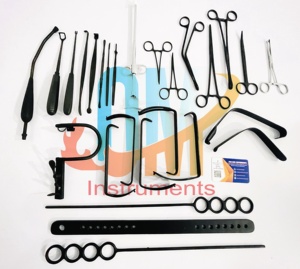 ชุดผ่าตัดต่อมทอนซิลและมะเร็งต่อมน้ำเหลืองเคลือบสีดำ27ชิ้น - Product Image 2