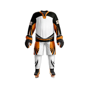 Hombres jóvenes Diseño de logotipo personalizado Transpirable 100% Poliéster Bandera Sublimación Uniformes de hockey sobre hielo Conjuntos de ropa de equipo de secado rápido - Product Image 3