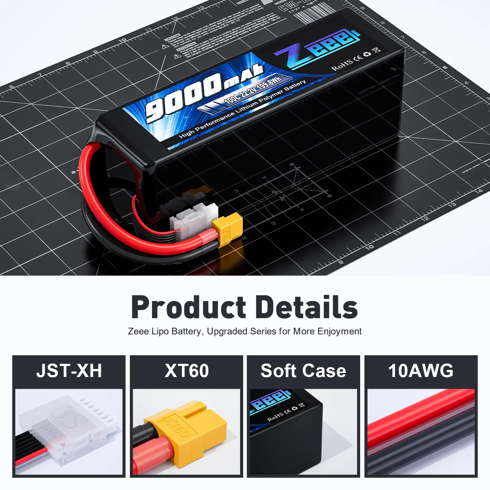 ZeeeFPVドローンバッテリー6S9000mAh 100C 22.2V XT60 RC LiPo for Toys Boats大規模飛行機ドローン航空機