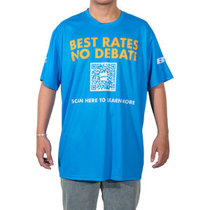 T-shirts pour hommes de haute qualité, formels, solides, logo imprimé personnalisé, séchage rapide, manches courtes, élasthanne/polyester - Product Image 4