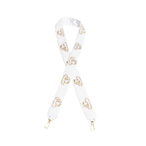 Cinturones de cuentas hechos a mano con diseño de semilla bordada Color blanco dorado Longitud personalizada Correas de guitarra Monedero de estrella Accesorios de moda - Product Image 6