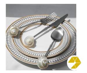Vaisselle de salle à manger élégante en coquillage incrusté de conque: luxe nacre Dessert fourchette cuillère couteau coquillage vaisselle de salle à manger bonne affaire - Product Image 6